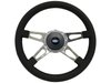 S9 Sport Steering Wheel Kit 1968-1991 Ford/Mercury, 14 in. Diameter, Premium Black Leather Grip, w/ 9-Bolt Adapter & Horn Button - image 2