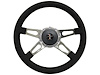 S9 Sport Steering Wheel Kit 1968-1991 Ford/Mercury, 14 in. Diameter, Premium Black Leather Grip, w/ 9-Bolt Adapter & Horn Button - image 1
