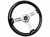 S6 Sport Steering Wheel, 14 in. Diameter, Black Ash Wood Grip - image 1