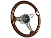 S9 Sport Steering Wheel Kit 1968-1991 Ford/Mercury, 14 in. Diameter, Walnut Wood Grip, w/ 9-Bolt Adapter and Horn Button - image 1