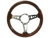 S9 Sport Steering Wheel Kit 1968-1991 Ford/Mercury, 14 in. Diameter, Walnut Wood Grip, w/ 9-Bolt Adapter and Horn Button - image 2