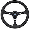 S6 Sport Steering Wheel Kit for 1968-1973 Ford/Mercury, 14 in. Diameter, Black Leather Grip, with 6-Bolt Adapter and Horn Button - image 1