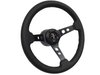 S6 Sport Steering Wheel Kit for 1984-2004 Ford Mustang, 14 in. Diameter, Black Leather Grip, with 6-Bolt Adapter and Horn Button - image 2