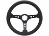 S6 Sport Steering Wheel Kit for 1984-2004 Ford Mustang, 14 in. Diameter, Black Leather Grip, with 6-Bolt Adapter and Horn Button - image 3
