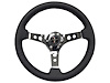 S6 Sport Steering Wheel Kit for 1968-1991 Ford/Mercury, 14 in. Diameter, Black Leather Grip, with 6-Bolt Adapter and Horn Button - image 1