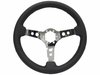 S6 Sport Steering Wheel Kit for 1984-2004 Ford Mustang, 14 in. Diameter, Black Leather Grip, with 6-Bolt Adapter and Horn Button - image 3