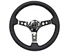 S6 Sport Steering Wheel Kit for 1984-2004 Ford Mustang, 14 in. Diameter, Black Leather Grip, with 6-Bolt Adapter and Horn Button - image 1