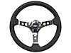 S6 Sport Steering Wheel Kit for 1964-1972 Ford/Mercury, 14 in. Diameter, Black Leather Grip, with 6-Bolt Adapter and Horn Button - image 1