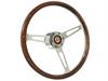 S6 Classic Steering Wheel Kit 1968-1991 Ford/Mercury, 15 in. Diameter, Deluxe Walnut Wood Grip, w/ 6-Bolt Adapter & Horn Button - image 1