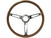 S6 Classic Steering Wheel Kit 1968-1991 Ford/Mercury, 15 in. Diameter, Deluxe Walnut Wood Grip, w/ 6-Bolt Adapter & Horn Button - image 2