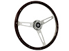 S6 Classic Wood Steering Wheel, 15 in. Diameter, Deluxe Espresso Wood Grip