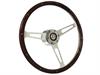 S6 Classic Steering Wheel Kit 1968-91 Ford/Mercury, 15 in. Diameter, Deluxe Espresso Wood Grip, w/ 6-Bolt Adapter & Horn Button - image 1