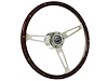 S6 Classic Steering Wheel Kit 1968-91 Ford/Mercury, 15 in. Diameter, Deluxe Espresso Wood Grip, w/ 6-Bolt Adapter & Horn Button - image 1