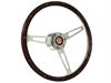 S6 Classic Steering Wheel Kit 1968-91 Ford/Mercury, 15 in. Diameter, Deluxe Espresso Wood Grip, w/ 6-Bolt Adapter & Horn Button - image 1