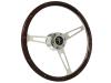 S6 Classic Steering Wheel Kit 1964-72 Ford/Mercury, 15 in. Diameter, Deluxe Espresso Wood Grip, w/ 6-Bolt Adapter & Horn Button - image 1