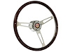 S6 Classic Steering Wheel Kit 1964-72 Ford/Mercury, 15 in. Diameter, Deluxe Espresso Wood Grip, w/ 6-Bolt Adapter & Horn Button - image 1