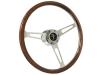 S6 Classic Steering Wheel Kit 1968-1991 Ford/Mercury, 15 in. Diameter, Deluxe Walnut Wood Grip, w/ 6-Bolt Adapter & Horn Button - image 1