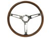 S6 Classic Steering Wheel Kit 1968-1991 Ford/Mercury, 15 in. Diameter, Deluxe Walnut Wood Grip, w/ 6-Bolt Adapter & Horn Button - image 2