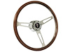 S6 Classic Steering Wheel Kit 1964-1972 Ford/Mercury, 15 in. Diameter, Deluxe Walnut Wood Grip, w/ 6-Bolt Adapter & Horn Button - image 1