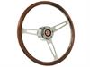 S6 Classic Steering Wheel Kit 1964-1972 Ford/Mercury, 15 in. Diameter, Deluxe Walnut Wood Grip, w/ 6-Bolt Adapter & Horn Button - image 1
