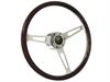 S6 Classic Steering Wheel Kit 1968-91 Ford/Mercury, 15 in. Diameter, Deluxe Espresso Wood Grip, w/ 6-Bolt Adapter & Horn Button - image 1