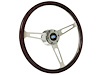 S6 Classic Steering Wheel Kit 1964-72 Ford/Mercury, 15 in. Diameter, Deluxe Espresso Wood Grip, w/ 6-Bolt Adapter & Horn Button - image 1