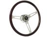 S6 Classic Steering Wheel Kit 1964-72 Ford/Mercury, 15 in. Diameter, Deluxe Espresso Wood Grip, w/ 6-Bolt Adapter & Horn Button - image 1
