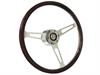 S6 Classic Steering Wheel Kit 1964-72 Ford/Mercury, 15 in. Diameter, Deluxe Espresso Wood Grip, w/ 6-Bolt Adapter & Horn Button - image 1