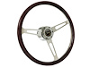 S6 Classic Steering Wheel Kit 1964-72 Ford/Mercury, 15 in. Diameter, Deluxe Espresso Wood Grip, w/ 6-Bolt Adapter & Horn Button - image 1