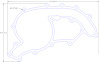 FOG-1074 Water Pump Gasket, Chevy SB 5.7L LT-5 1990-1995, Paper w/Silicone Coating, .060 in. - image 1