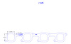 FOG-7035S Steel Clad w/Graphite Header Gaskets Ford C460 "Motorsport" BB, Square  Port - image 1