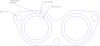 FOG-7193 Steel Clad w/Graphite Header Gaskets Toyota 2JZ GE, 2 Port Flange, Round Port - image 1