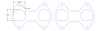 FOG-7250C Amored RCC Header Gaskets, D-Port, Rubber Coated Copper, Ford Modular V8, 3-Valve Engines, Set of 4 - image 1