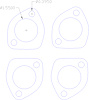 FOG-7295 GPC Header Gaskets, Round, Graphite, Ford Esslinger 2300 Engines - image 1