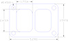 FOG-7406 GPC Header Gasket Garrett T6 Turbo Divided Inlet Graphite, Rectangle Port - image 1