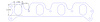 FOG-8079-2 Intake Gaskets, Chevy/Brodix SB "BD2000", Oval Port: 1.44 in. x 2.17 in., Thickness: .120 in., Paper w/Silicone - image 1