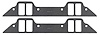 FOG-8080-2 Intake Gaskets, Chrysler Big Block 361-440ci, Port: 1.18 in. x 2.28 in., Thickness: .120 in., Paper w/Silicone - image 1