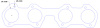 FOG-8296 Intake Gasket, Toyota 3GTC 2.0L, Port Dia: 2.2 in., Thickness: .060 in., Paper w/Silicone - image 1