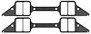 FOG-8308-4 Intake Gaskets, Chrysler BB 426ci Max Wedge, Port: 1.41 in. x 2.71 in., Thickness: .100 in., Steelcore Laminate
