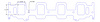 FOG-8457-4 Intake Gaskets, Ford BB FE 427ci Dove P.I.E., Port: 1.68 in. x 2.42 in., Thickness: .100 in., Steelcore Laminate - image 1