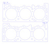 FOG-909254030, RCC Copper Head Gaskets 1990-1994 Ford Trk OHV 4.0L V-6, Bore: 4.030 in., Thickness: .050 in. - image 1