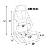 80-1200-51L Elite Lumbar Recliner Seat, Left/Driver Side, Black Vinyl - image 2