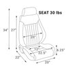 80-1250-51L Elite Lumbar DLX Recliner Seat, Left/Driver Side, Black Vinyl - image 2