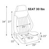 80-1250-62L Elite Lumbar DLX Recliner Seat, Left/Driver Side, Grey Velour - image 2