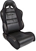80-1605-61R Sportsman Recliner Seat, Right/Passenger Side, Black Vinyl Inside, Black Velour Wings & Side Bolsters - image 1