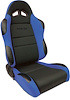 80-1606-65L Sportsman Recliner Seat, Left/Driver Side, Black Velour Inside, Blue Velour Wings & Side Bolsters - image 1