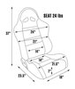80-1606-65R Sportsman Recliner Seat, Right/Passenger Side, Black Velour Inside, Blue Velour Wings & Side Bolsters - image 2