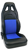80-1614-73L Series 1614 Recliner Seat, Left/Driver Side, Black Vinyl Trim, Grey Velour Insert - image 1