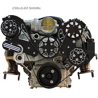 FDS-LS7-251 Front Drive System for LS7 [With Tuff Stuff Water Pump, Black Silverline, w/AC/Power Steering, On-Board Reservoir]