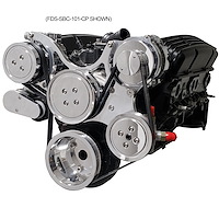 FDS-SBF-353-CP Front Drive System w/On Board PS Reservoir Small Block Ford [Machine, NO AC w/Power Steering, Classic Pulley]